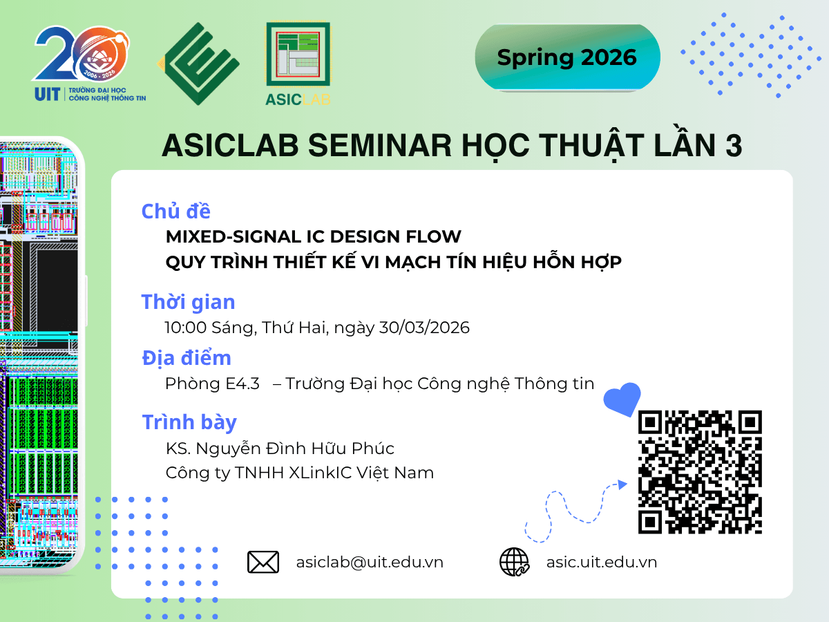 Thông báo Seminar Học thuật ASIC Lab – Lần 3 năm 2026